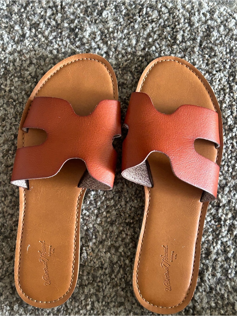 Universal Thread Tan Slide Sandals with Cutout Strap - Picture 3 of 6